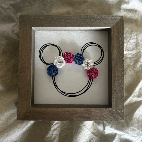 Floral Mickey Mouse Wall Art for Kids - Picture 1 of 4